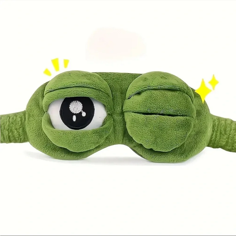 ‼️$7‼️ 🐸Cute Frog Sleep Eye Mask, Eye Protector, Lunch Break Shading Stetchable - Picture 2 of 10